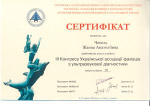 Сертификат Чепель Жанна