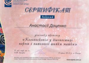 Сертификат Доценко Анастасия