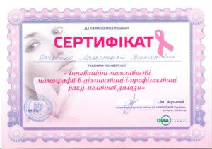 Сертификат Доценко Анастасия