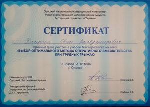 Сертификат Кичангин Евгений