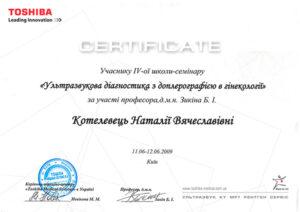 Сертификат Котелевец Наталья