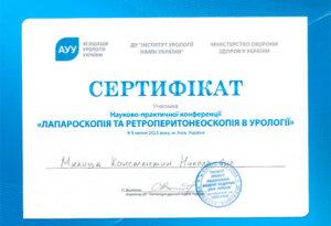 Сертификат Милица Константин