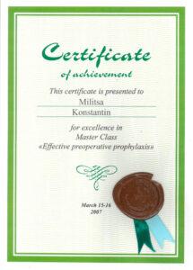 Сертификат Милица Константин