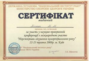 Сертификат Милица Николай