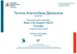 Сертификат Дамаскина Татьяна