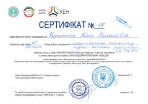 Сертификат Каратинина Юлия