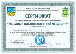 Сертификат Робейко Катерина