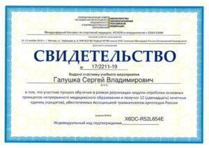 Сертификат Галушка Сергей