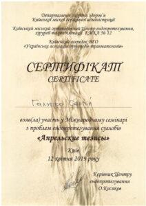 Сертификат Галушка Сергей