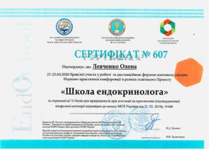 Сертификат Левченко Елена