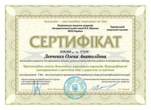 Сертификат Левченко Елена