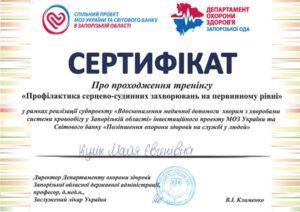 Сертификат Кулик Майя Евгеньевна