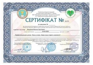 Сертификат Мануйлов Николай Сергеевич