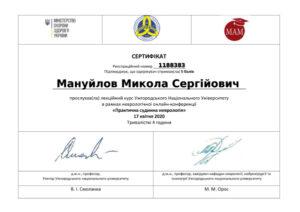 Сертификат Мануйлов Николай Сергеевич