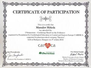 Сертификат Мануйлов Николай Сергеевич