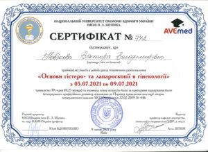 Сертификат Новикова Виктория Владимировна