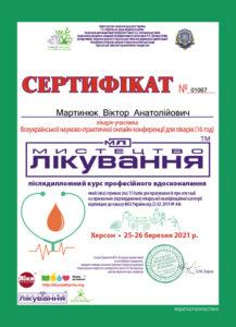 Сертификат Мартынюк Виктор Анатольевич