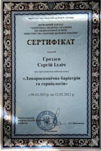 Сертификат Гроздев Сергей Ильич