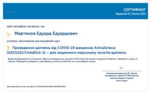 Сертификат Мартынов Эдуард Эдуардович